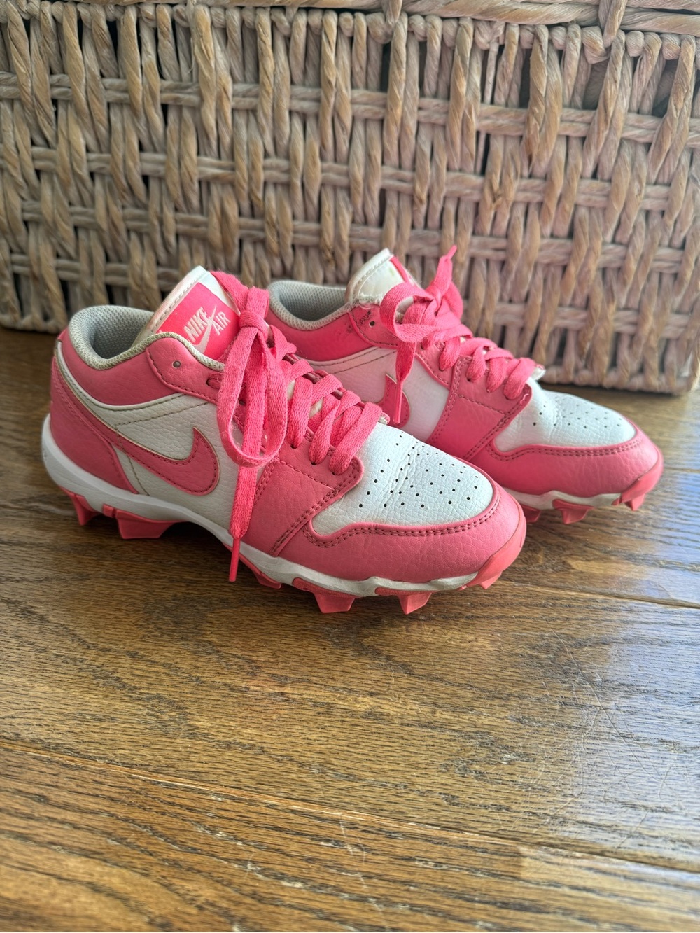 Nike Jordan Kids Pink and White Cleat